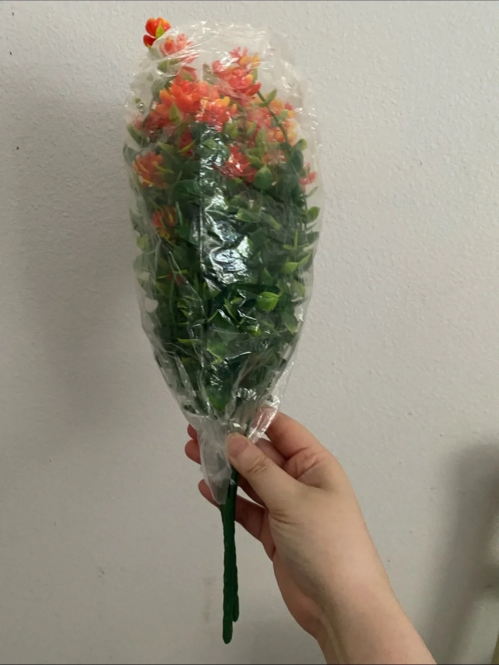 Artificial Orange Kalanchoe flowers - Decorative Home Accent